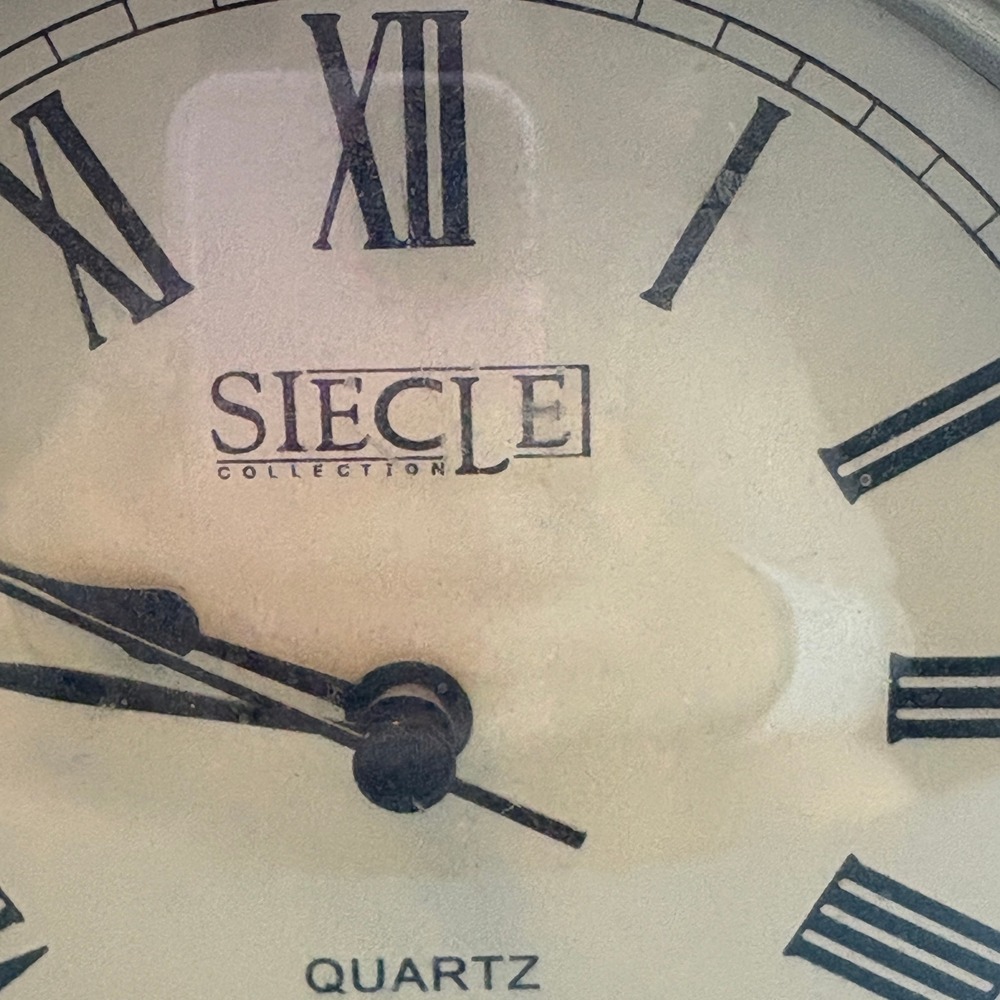Siecle Collection Wood Mantel Clock Vintage Tambour Style Roman Numerals Parts - Picture 8 of 9